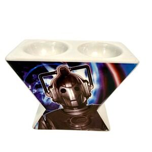 DOCTOR WHO BBC Bon Bon Buddies Ceramic Double Egg Cup Cyberman Dalek TARDIS 2004